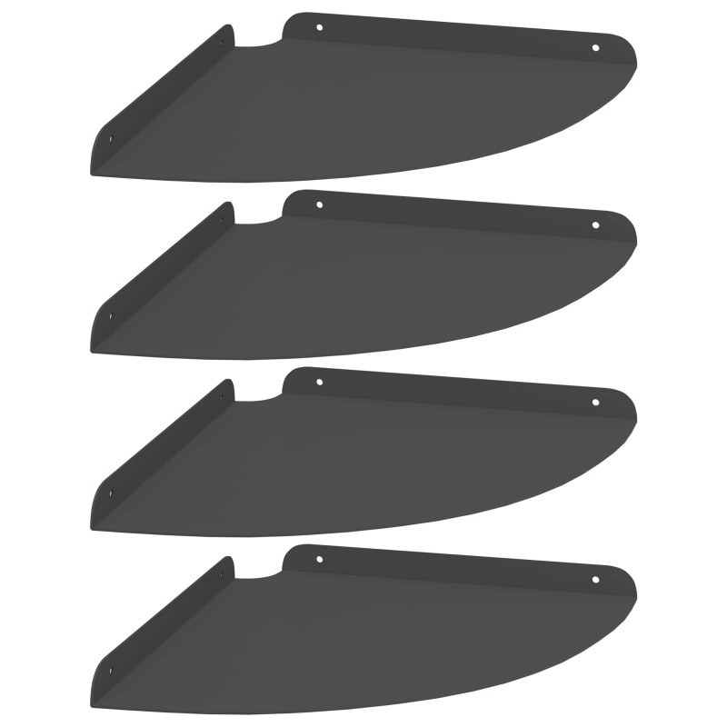 Półka wisząca z półką 4 pcs Czarny 30 x 30 x 2 cm