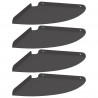 Półka wisząca z półką 4 pcs Czarny 30 x 30 x 2 cm