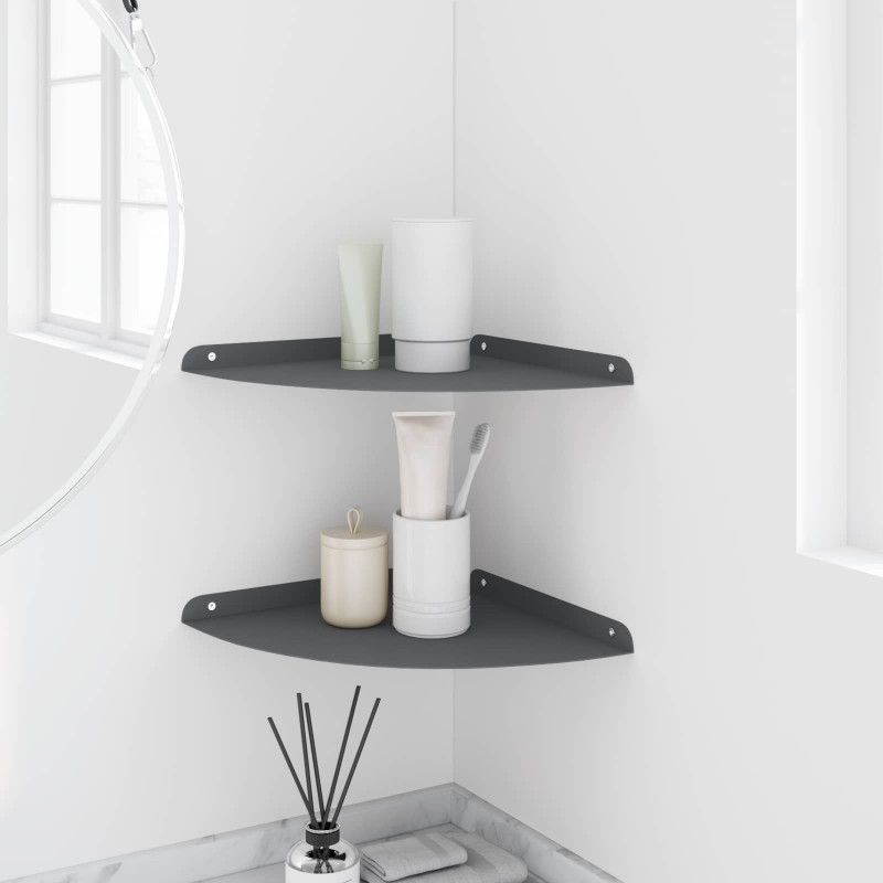 Półka wisząca z półką 2 pcs Antracyt 30 x 30 x 2 cm