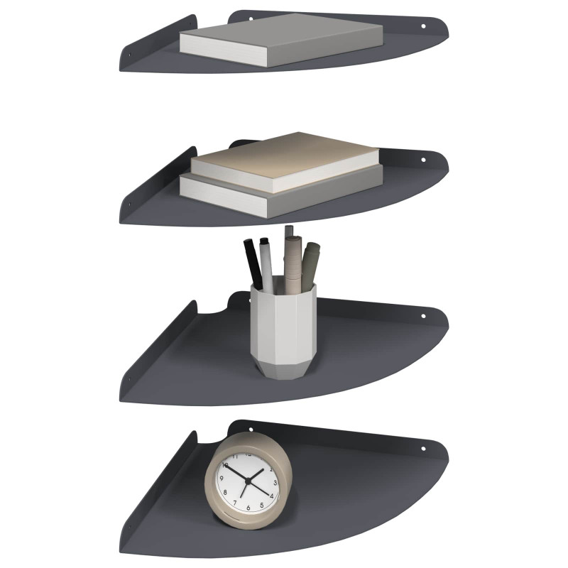 Półka wisząca z półką 4 pcs Antracyt 30 x 30 x 2 cm