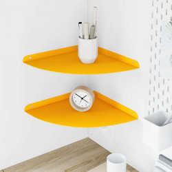 Półka wisząca z półką 2 pcs Musztardowy Żółty 30 x 30 x 2 cm