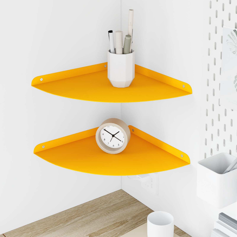 Półka wisząca z półką 2 pcs Musztardowy Żółty 30 x 30 x 2 cm