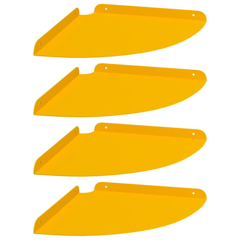 Półka wisząca z półką 4 pcs Musztardowy Żółty 30 x 30 x 2 cm