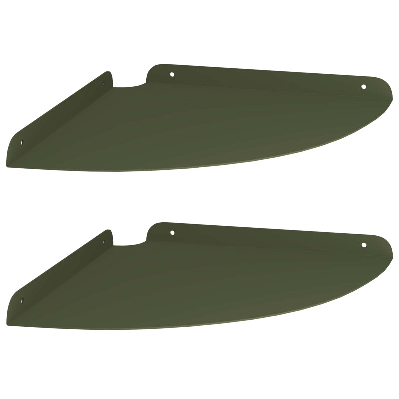 Półka wisząca z półką 2 pcs Zielony oliwkowy 30 x 30 x 2 cm