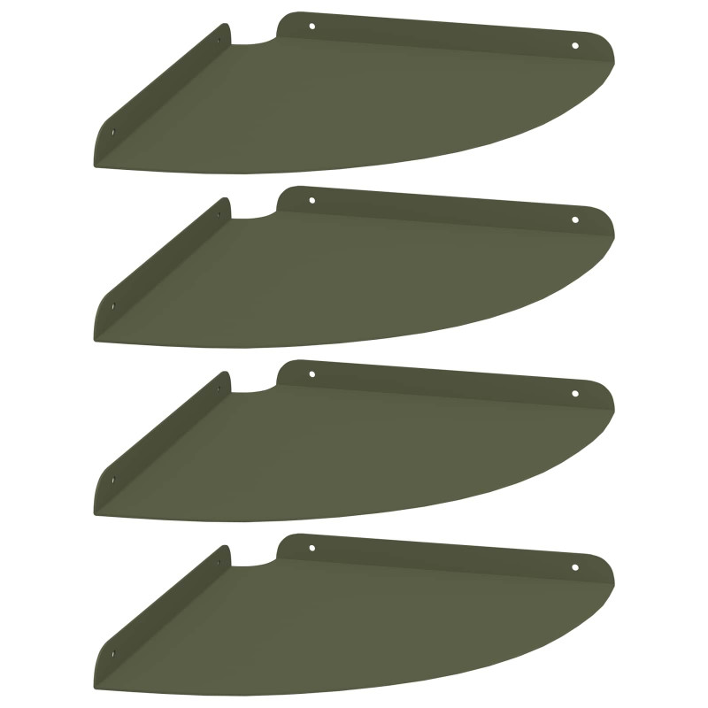 Półka wisząca z półką 4 pcs oliwkowy 30 x 30 x 2 cm