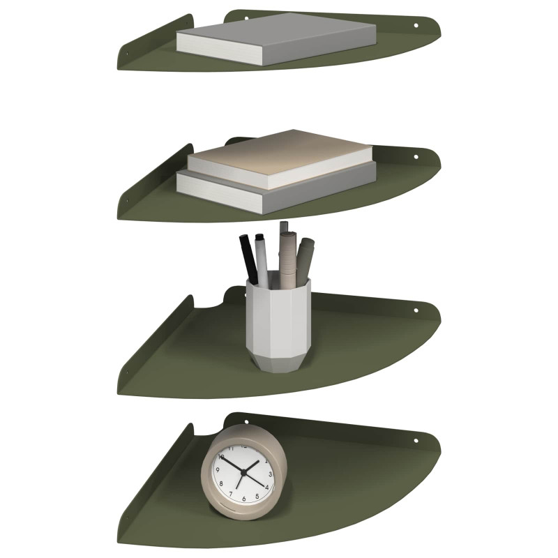 Półka wisząca z półką 4 pcs oliwkowy 30 x 30 x 2 cm