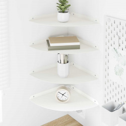 Półka wisząca z półką 4 pcs Biały 30 x 30 x 2 cm