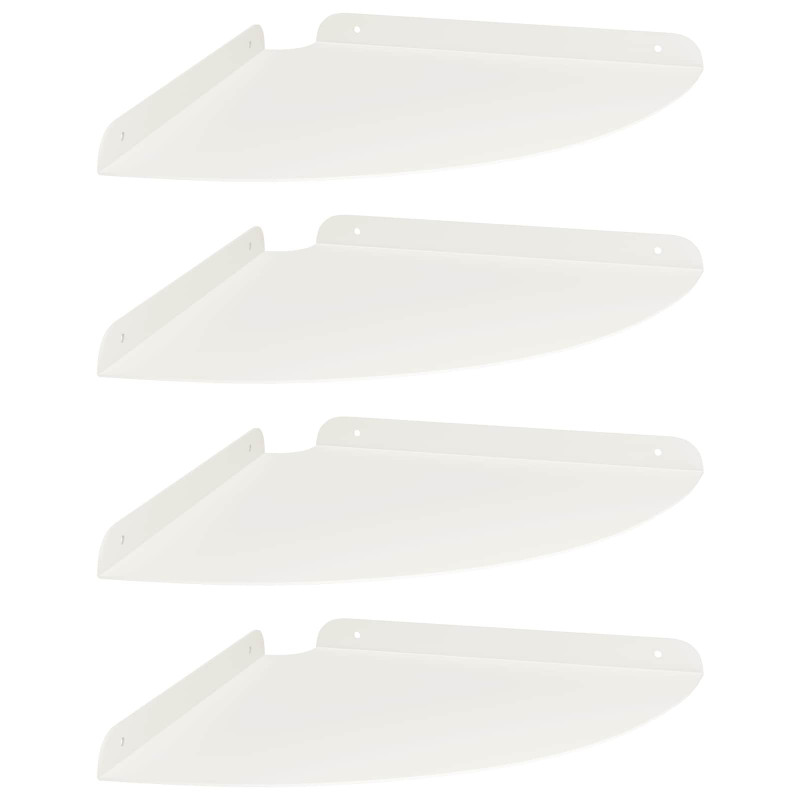 Półka wisząca z półką 4 pcs Biały 30 x 30 x 2 cm