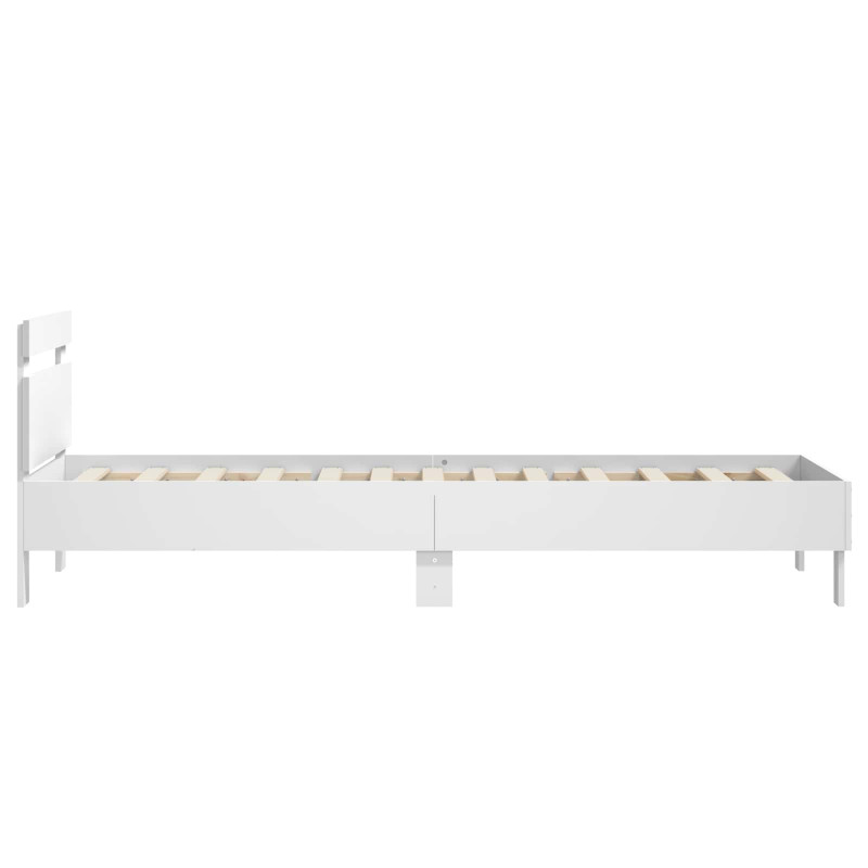 Rama łóżka z wezgłowiem Biały 80 x 200 cm Drewno inżynieryjne