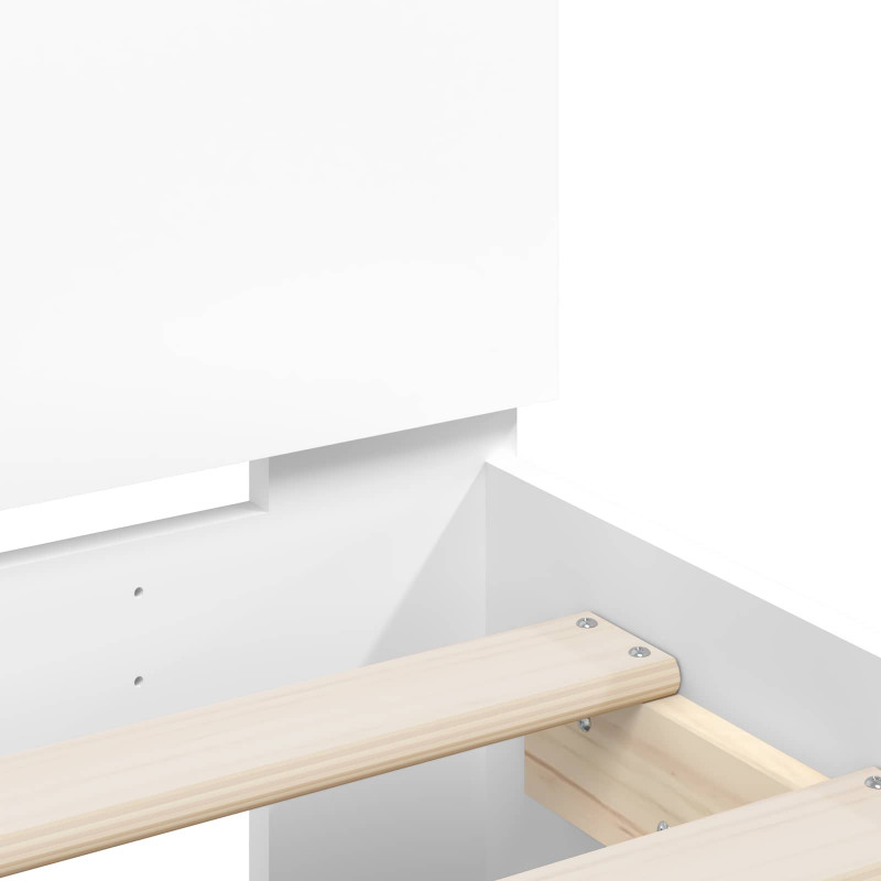 Rama łóżka z wezgłowiem Biały 80 x 200 cm Drewno inżynieryjne