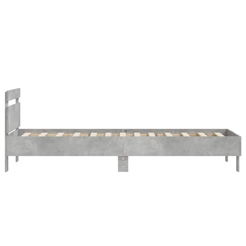 Rama łóżka z wezgłowiem Betonowy szary 80 x 200 cm