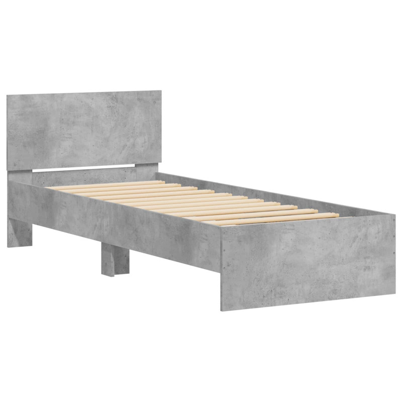 Rama łóżka z wezgłowiem Betonowy szary 80 x 200 cm
