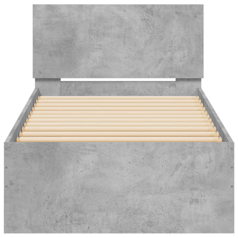 Rama łóżka z wezgłowiem Betonowy szary 80 x 200 cm