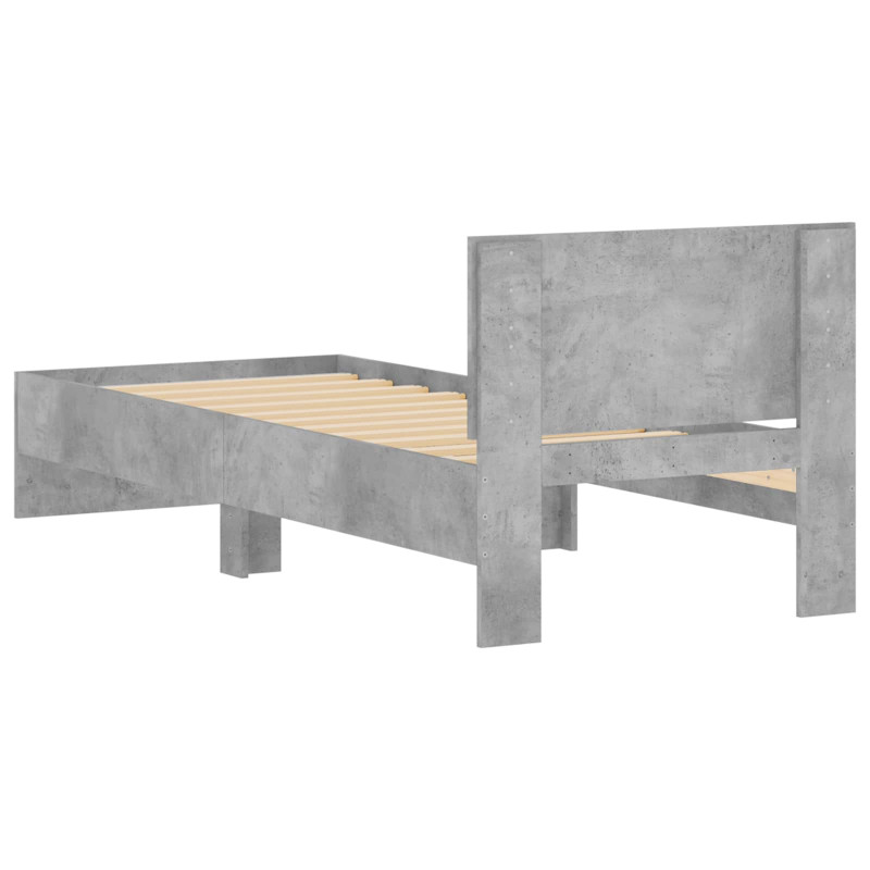 Rama łóżka z wezgłowiem Betonowy szary 80 x 200 cm