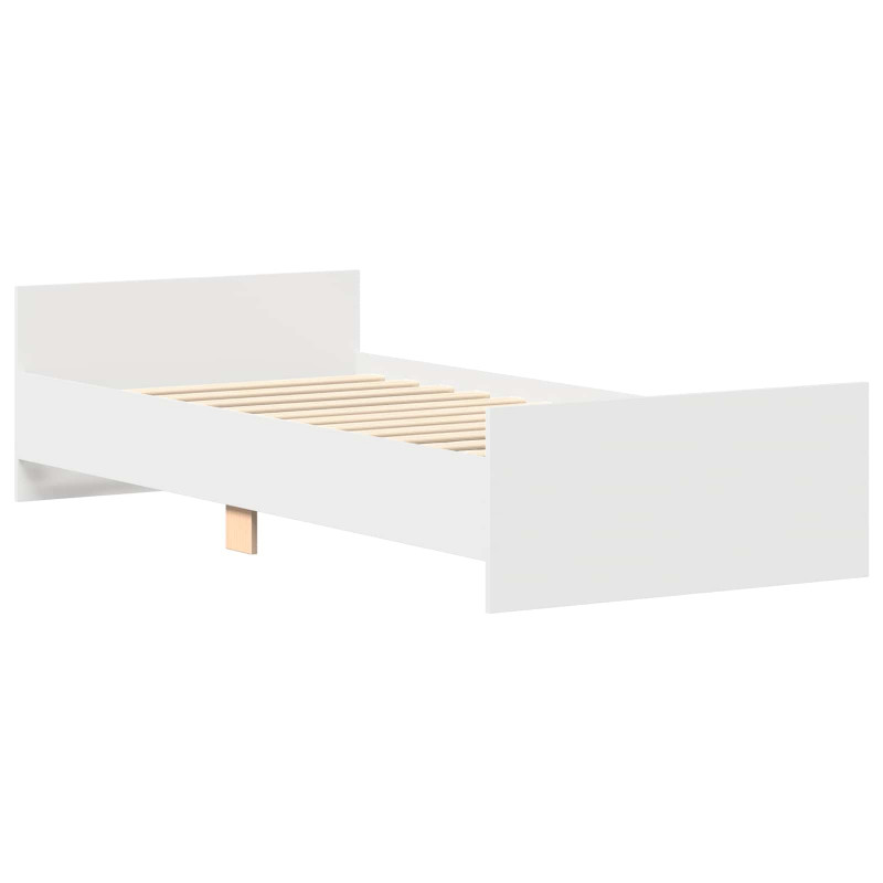 Rama łóżka z wezgłowiem Biały 80 x 200 cm Drewno inżynieryjne