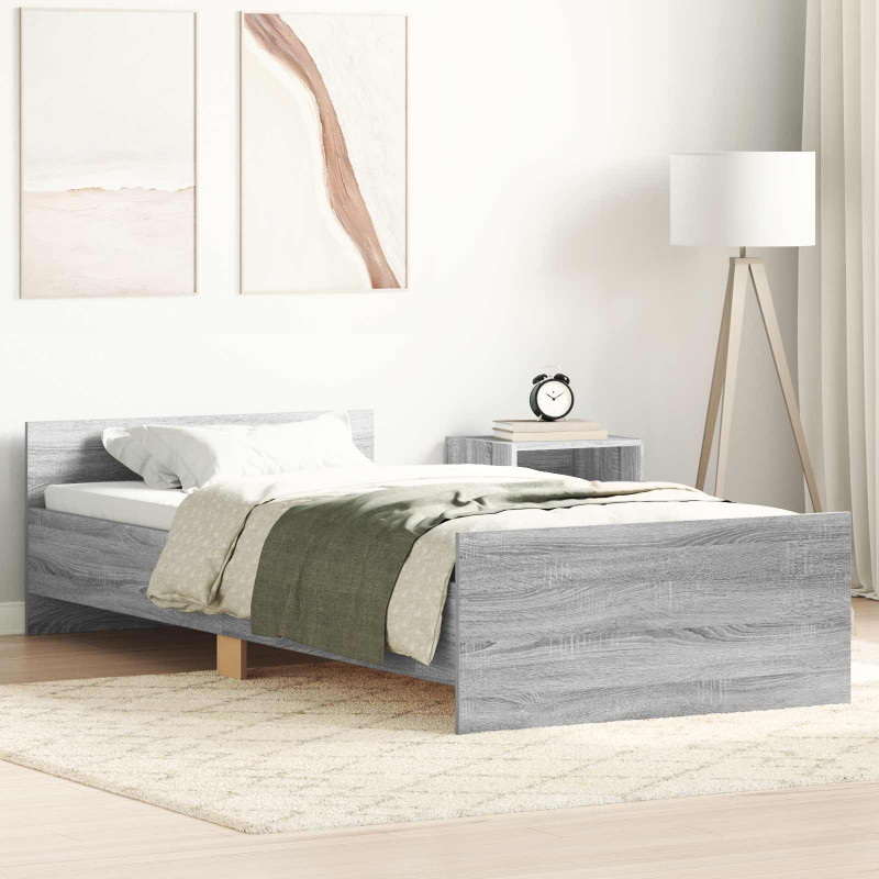 Rama łóżka z wezgłowiem Szary Sonoma 80 x 200 cm