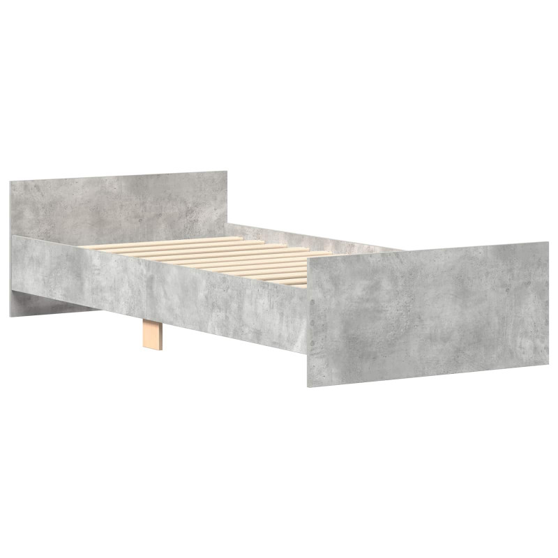 Rama łóżka z wezgłowiem Betonowy szary 80 x 200 cm
