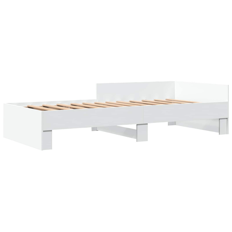 Rama łóżka z wezgłowiem Biały 80 x 200 cm Drewno inżynieryjne