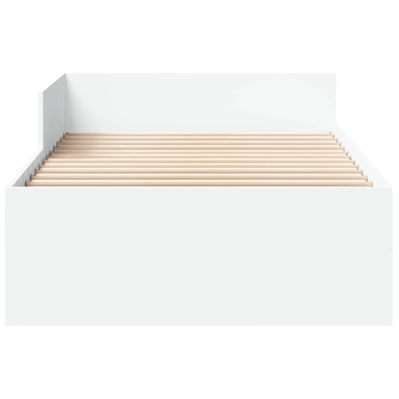 Rama łóżka z wezgłowiem Biały 80 x 200 cm Drewno inżynieryjne
