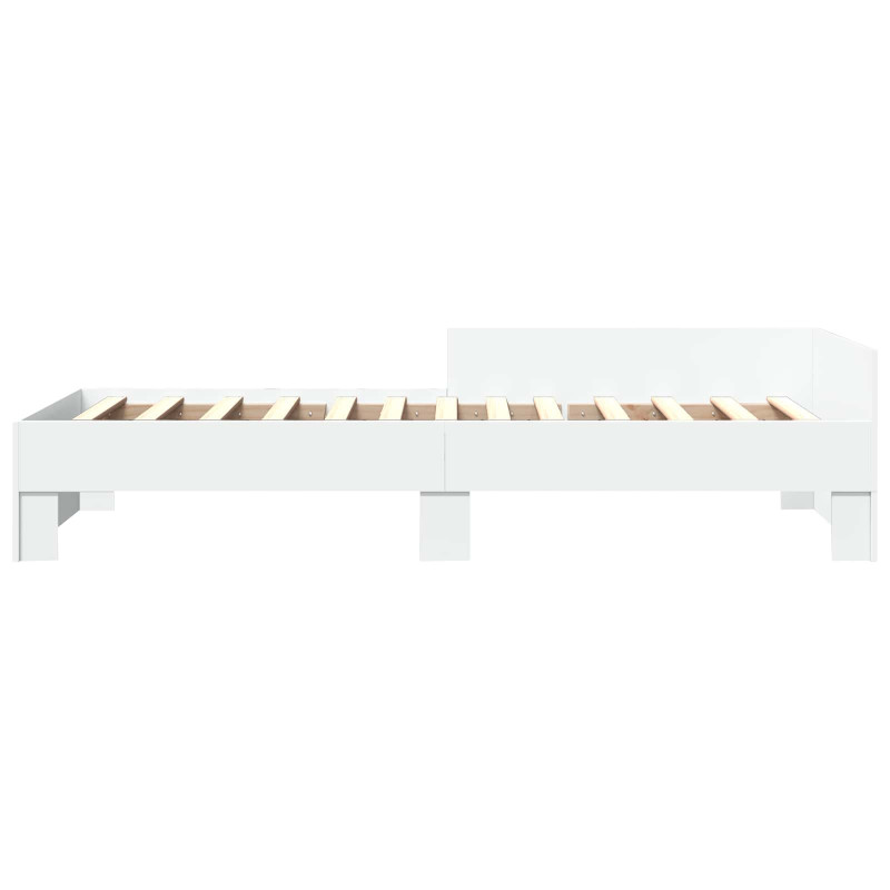 Rama łóżka z wezgłowiem Biały 80 x 200 cm Drewno inżynieryjne