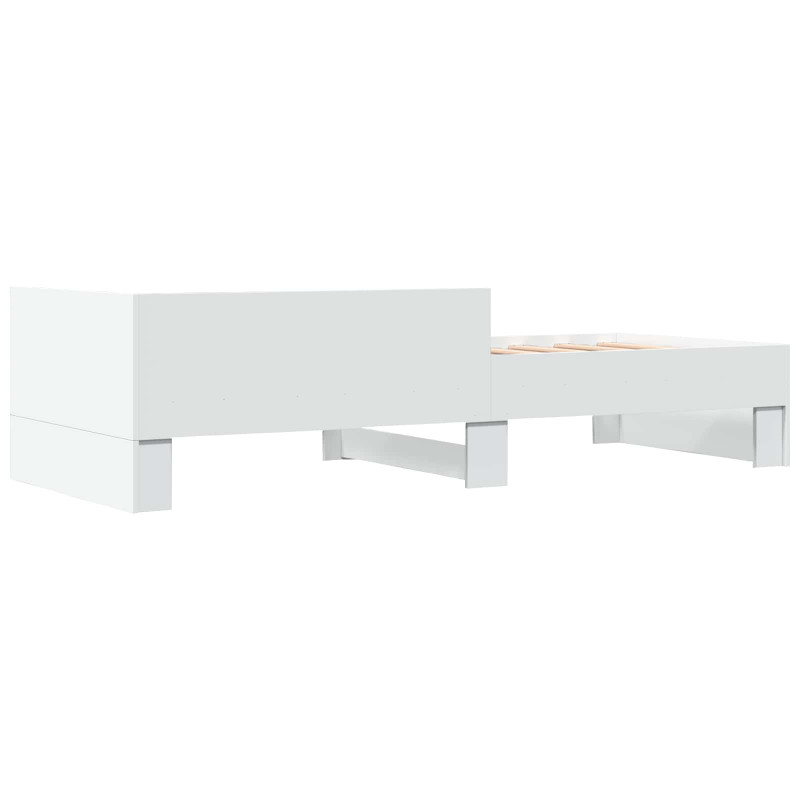 Rama łóżka z wezgłowiem Biały 80 x 200 cm Drewno inżynieryjne