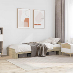 Rama łóżka z wezgłowiem dąb Sonoma 80 x 200 cm