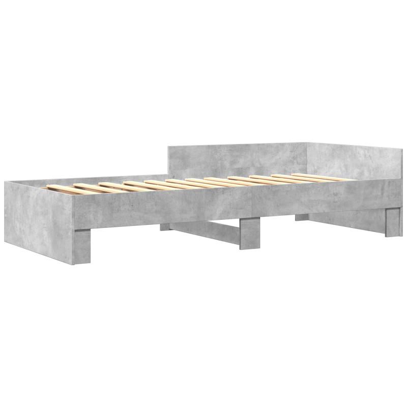 Rama łóżka z wezgłowiem Betonowy szary 80 x 200 cm