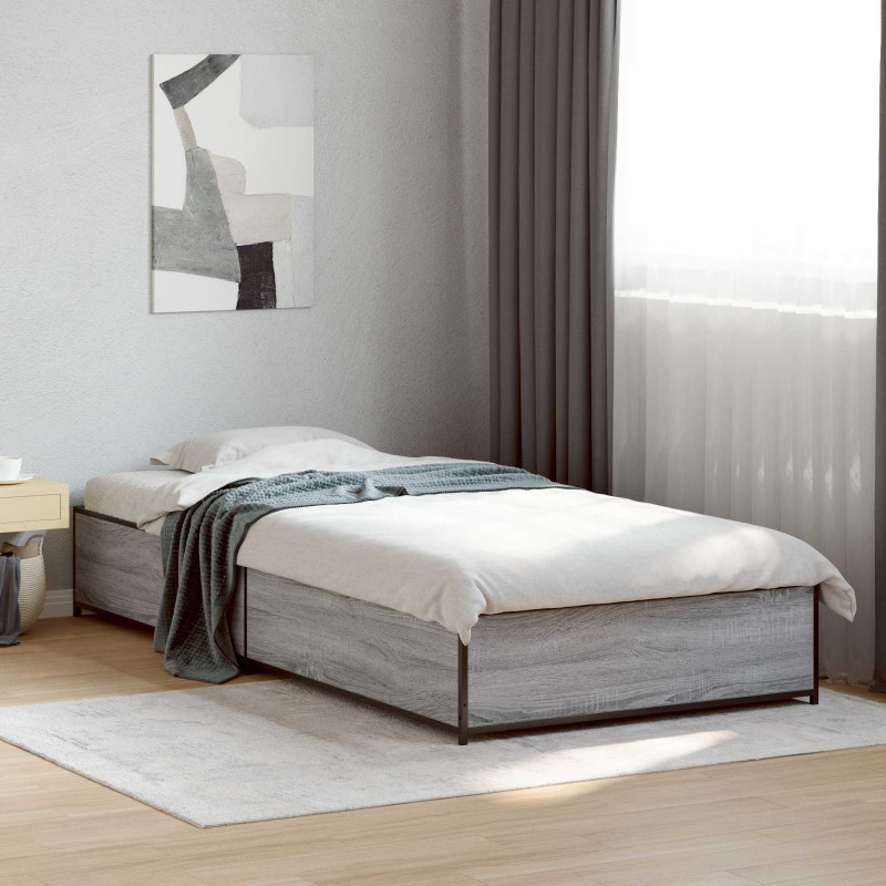 Ramka łóżka Szary Sonoma 80 x 200 cm Drewno inżynieryjne