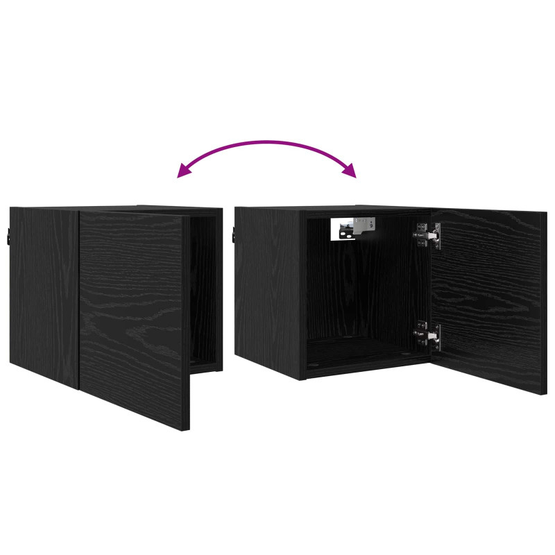 Szafka na telewizor montowana na ścianie 4 pcs Czarny dąb