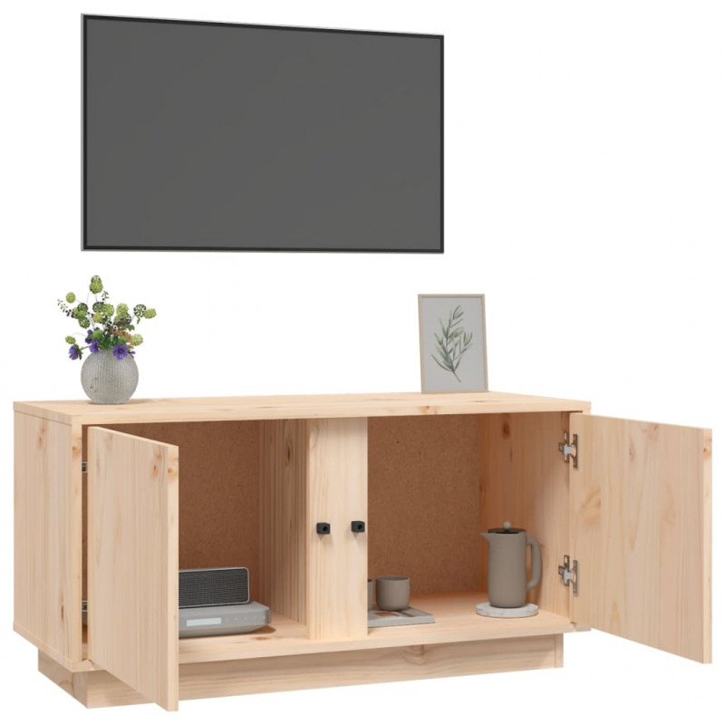 Szafka pod telewizor, 80x35x40,5 cm, lite drewno sosnowe