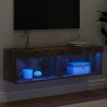 Szafka pod TV z oświetleniem LED, przydymiony dąb, 100x30x30 cm