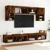 Szafka pod TV z oświetleniem LED, przydymiony dąb, 100x30x30 cm