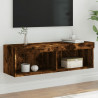 Szafka pod TV z oświetleniem LED, przydymiony dąb, 100x30x30 cm