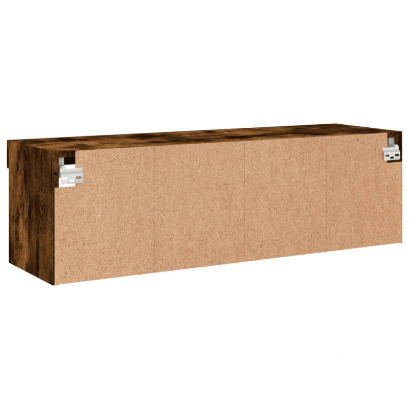 Szafka pod TV z oświetleniem LED, przydymiony dąb, 100x30x30 cm