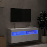 Ścienna szafka TV z LED, biała, 100x30x40 cm