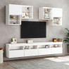 Ścienna szafka TV z LED, biała, 100x30x40 cm