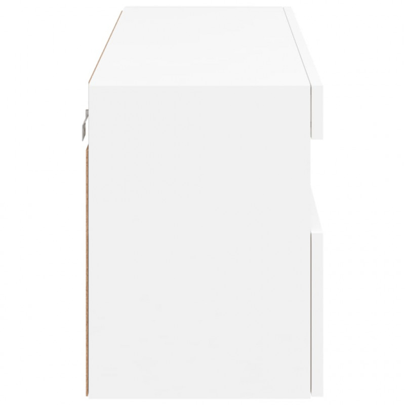 Ścienna szafka TV z LED, biała, 100x30x40 cm