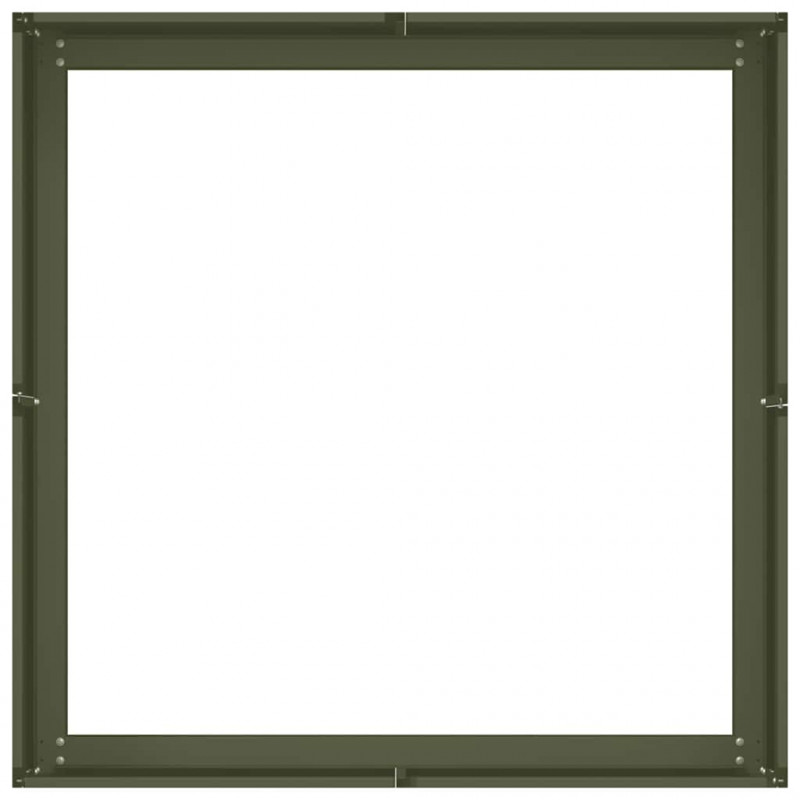Doniczka Oliwkowo-zielona 80x80x30 cm Stal