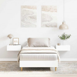 Rama łóżka bez materaca biała 100x200 cm drewno klejone