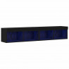 Zestaw szafek RTV z LED 2 pcs Czarny dąb 80 x 30 x 30 cm
