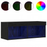 Zestaw szafek RTV z LED 2 pcs Czarny dąb 80 x 30 x 30 cm