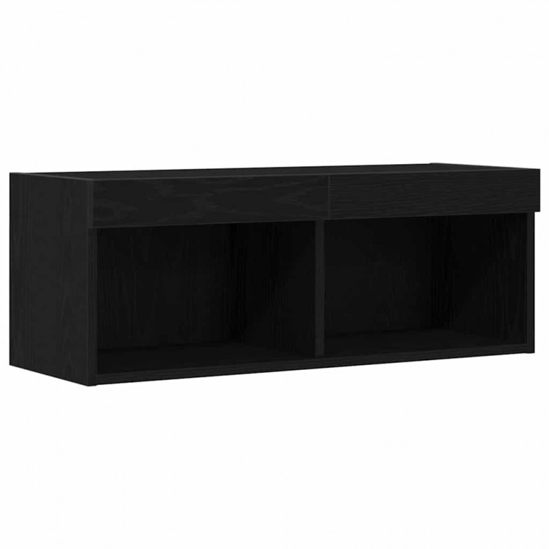 Zestaw szafek RTV z LED 2 pcs Czarny dąb 80 x 30 x 30 cm