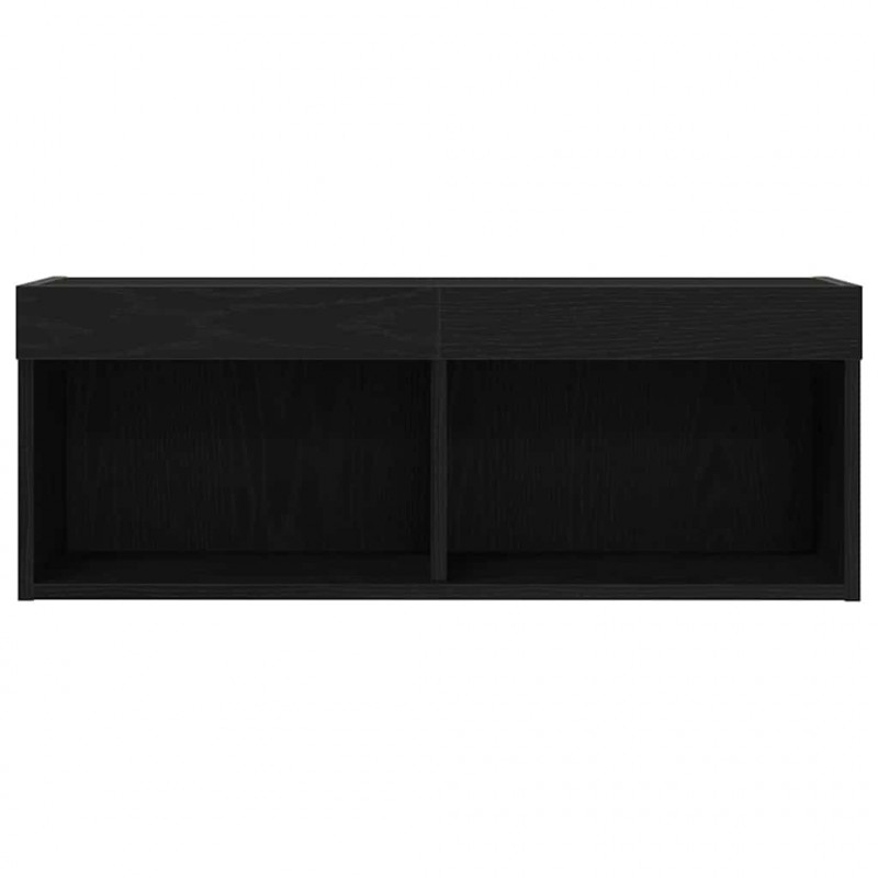 Zestaw szafek RTV z LED 2 pcs Czarny dąb 80 x 30 x 30 cm