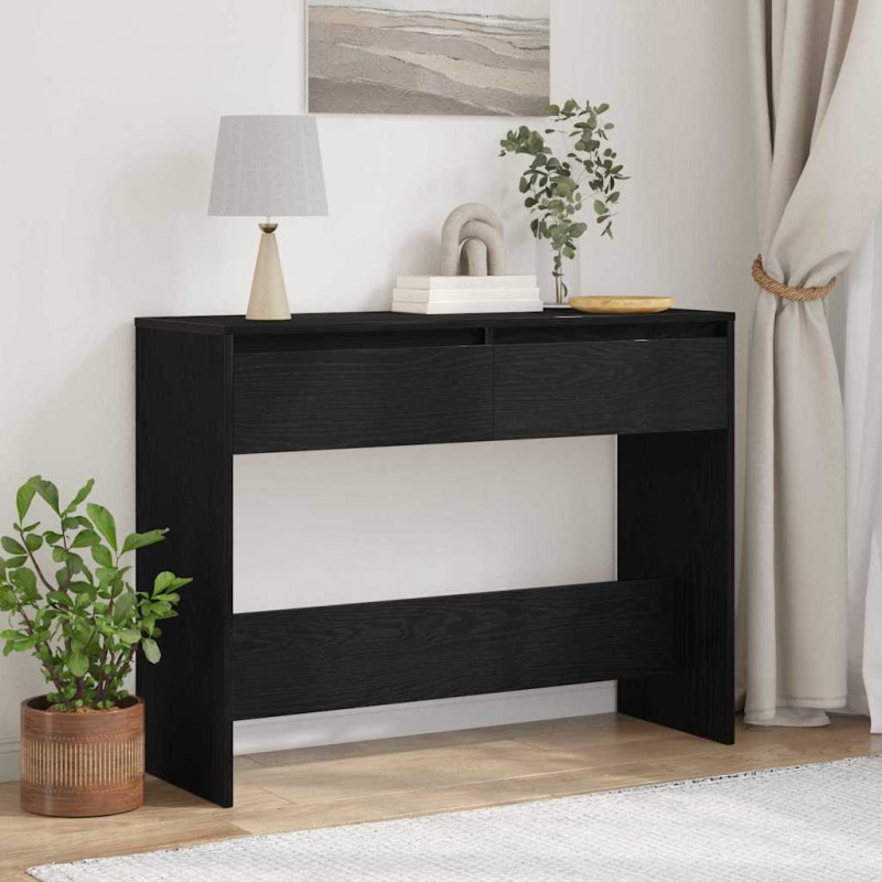 Konsola Czarny Dąb 100 x 35 x 76,5 cm Materiał drewnopochodny