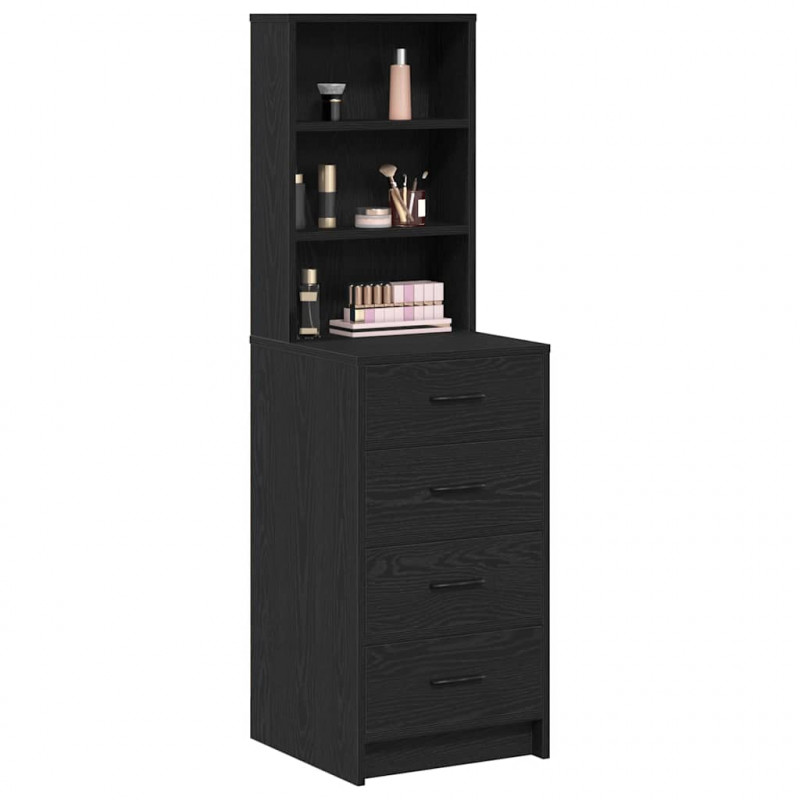 Highboard Czarny dąb 40 x 41 x 135 cm Materiał drewnopochodny