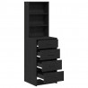 Highboard Czarny dąb 40 x 41 x 135 cm Materiał drewnopochodny