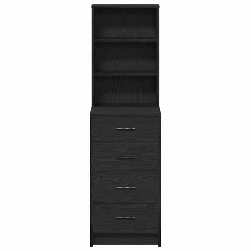Highboard Czarny dąb 40 x 41 x 135 cm Materiał drewnopochodny