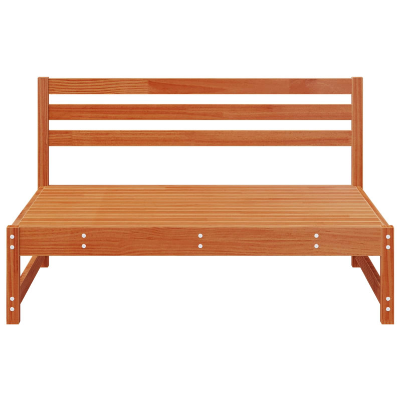 Sofa Środkowa do Ogrodu Lite drewno sosnowe Woskowy Brąz