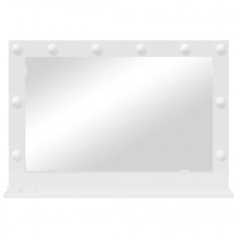 Lustro toaletowe Prostokątny Z lustrem Biały 80 x 15 x 18 cm
