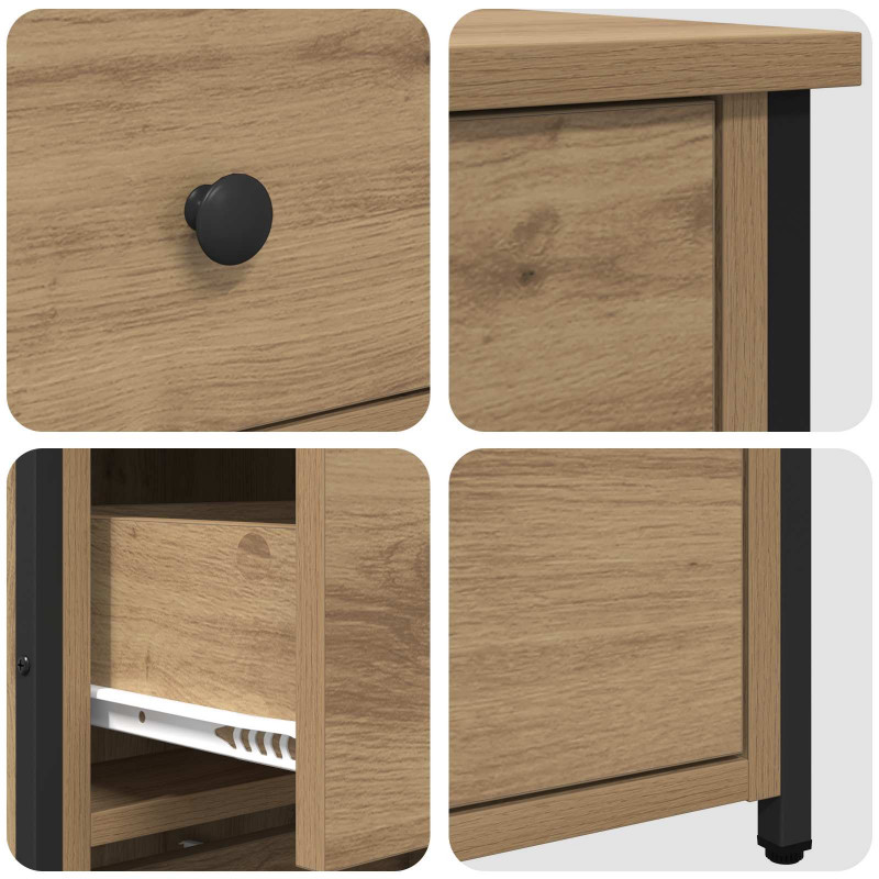 Szafka Nocna Brązowy 40 x 36 x 60 cm Lite Drewno Recyklingowe